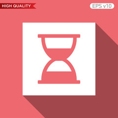 Sand timer icon. Button with hourglass icon. Modern UI vector.