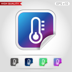 Thermometer icon. Button with weather icon. Modern UI vector.