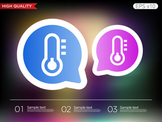 Thermometer icon. Button with weather icon. Modern UI vector.