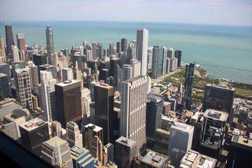 La skyline de Chicago et le lac Michigan , USA