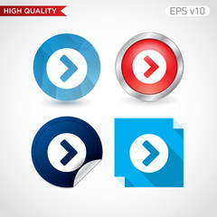Right arrow icon. Button with right arrow icon. Modern UI vector.