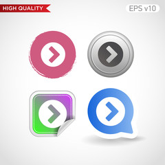 Right arrow icon. Button with right arrow icon. Modern UI vector.
