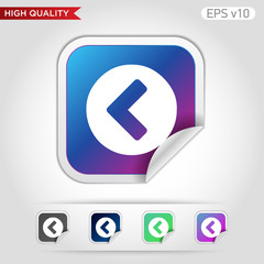 Left arrow icon. Button with left arrow icon. Modern UI vector.