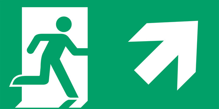 ISO 7010 E002 Emergency exit (right hand)