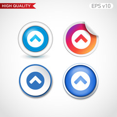 Up arrow icon. Button with up arrow icon. Modern UI vector.