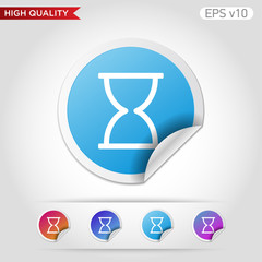 Sand timer icon. Button with sand timer icon. Modern UI vector.