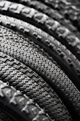 Bicycle tires of different tread patterns