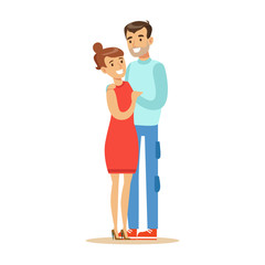 Couple Overwhelmed With Happiness And Joyfully Ecstatic, Happy Smiling Cartoon Character