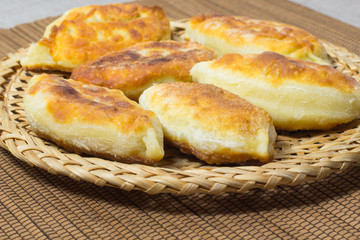 Fried pies in  wicker plate