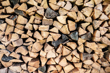 Old firewood stacked