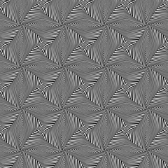Seamless pattern with rotating monochrome shapes