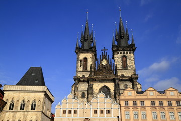 Fototapeta na wymiar St. Teyn gothic cathedral, Prague