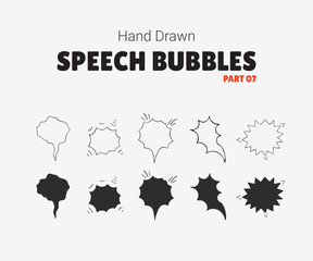 vector set of Speech Bubbles, doodle elements