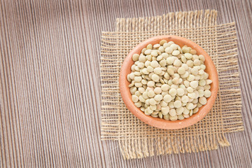 Lentils in the bowl (Lens culinaris)