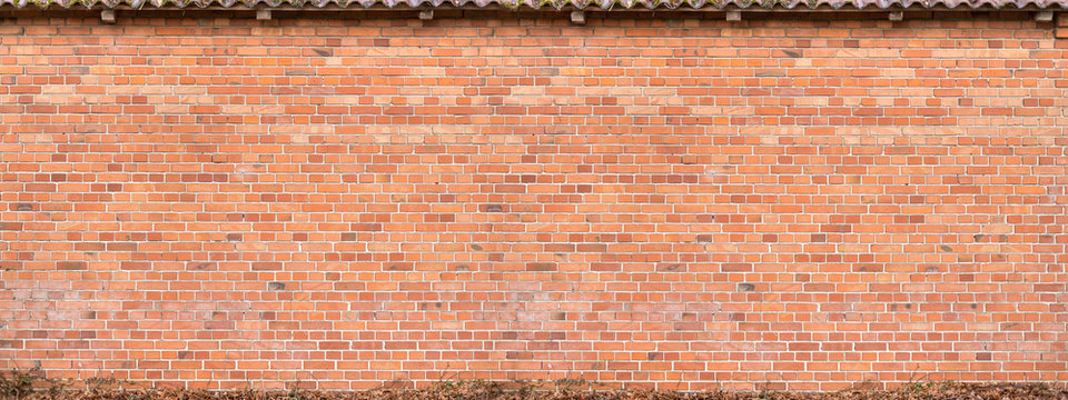 Ziegelwand Panorama  rot brauner Klinker