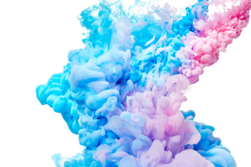 Blue and pink paint splash