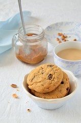 Cookies with peanuts and chocolate