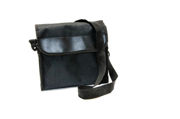 Naklejka premium Black bag on a white background.