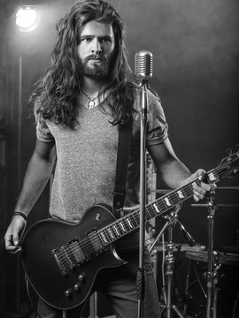 Guitarist performing on stage