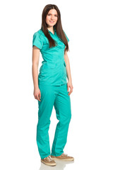 Smiling pretty nurse in uniform