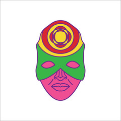 Carnival or Mardi Gras mask simple flat icon on background