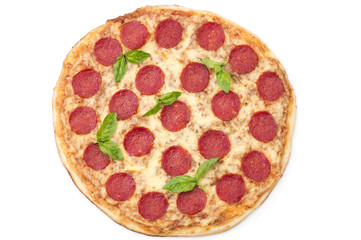 Pepperoni Pizza, isolated on white background