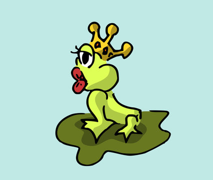 recommend clip art: Kikker prinses zijkant