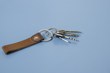 Keys attached to leather key chain