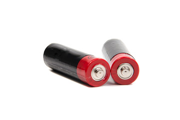 Two AA battery isolated on white with clipping path