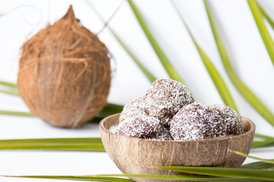 Homemade coconut cookies in a shell