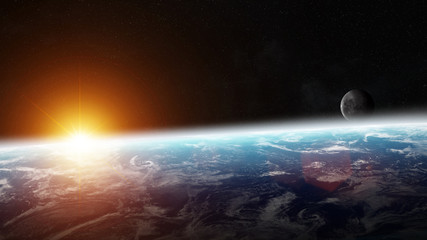 Planet Earth in space 3D rendering elements of this image furnis