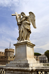 St. Angelo Bridge Angel with the Cross sculpture