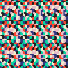 Pattern with cubes in random colors