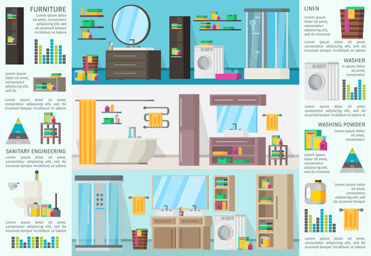 Bathroom Interior Design Infographic Concept