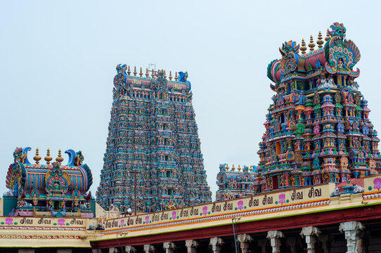 View of Meenakshi Amman Temples in Madurai, India