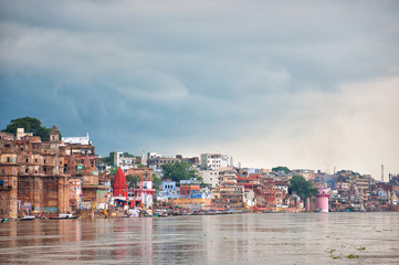 View of Varanasi from the Ganges river
