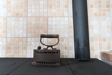 Closeup photo an old rusty iron