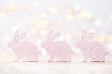 Easter decorations on a beautiful background. Greeting Card.