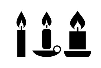 Vector candle icon set