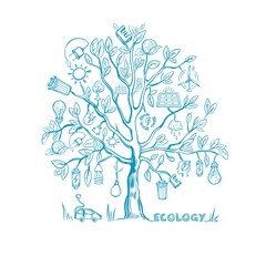 Ecology Tree Infographic Concept