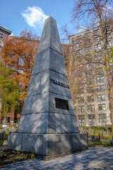 Monument to Benjamin Franklin in the Granary Burying Ground cemetery - Boston, Massachusetts, USA