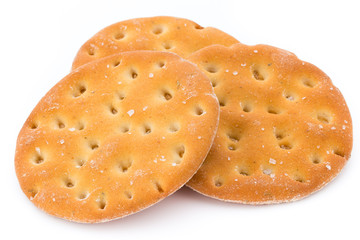 Short pastry cookies isolated on white background.