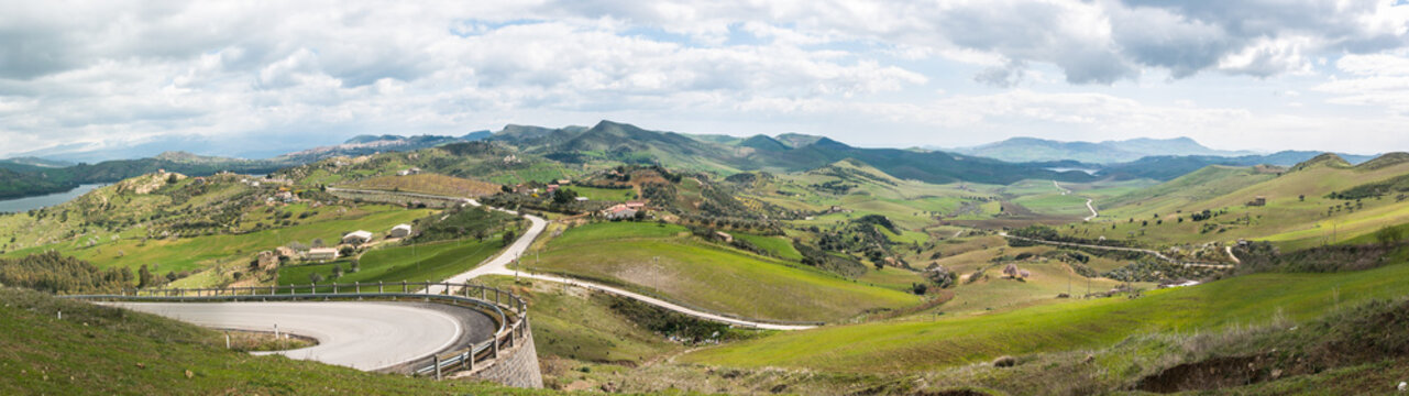 panorama Agira, Enna, Sicily, Italy
