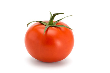 Red tomatoes on the white