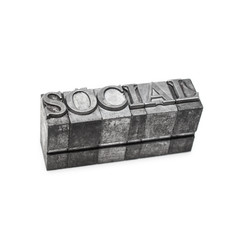 social word, letterpress
