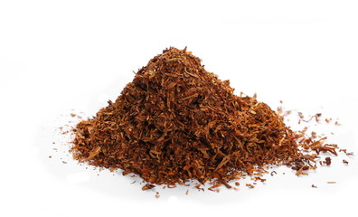 pile tobacco isolated on white background