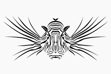 Lion fish. The vector tattoo