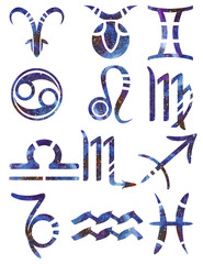 Obraz premium Zodiak signs. Watercolor background