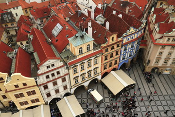 Aerial view of old Town Square, Czech Republic