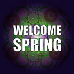Welcome spring words on holiday card